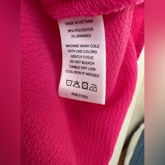 CeCe ruffle trim v-neck blouse puff short sleeve size large pink - Picture 3 of 7